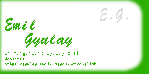 emil gyulay business card